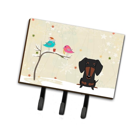 Jensendistributionservices Christmas Presents Between Friends Dachshund Black & Tan Leash or Key Holder MI1708687